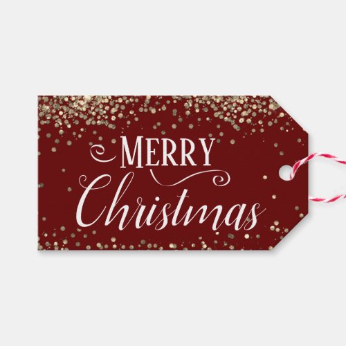 Merry Christmas Elegant Glitter Gift Tags