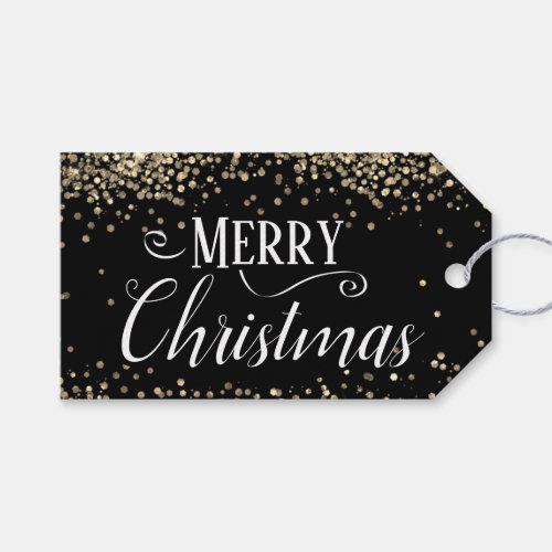 Merry Christmas Elegant Glitter Gift Tags