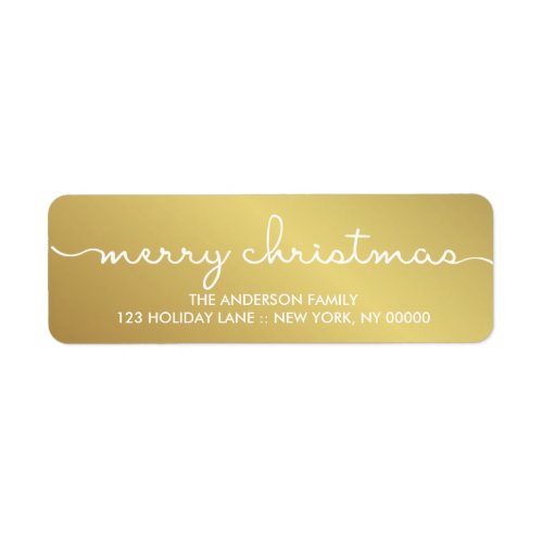 Merry Christmas Elegant Gold Hand Lettered Label