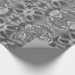 Merry Christmas Elegant Gray Faux Silver Script Wrapping Paper<br><div class="desc">Merry Christmas Elegant Gray Faux Silver Script Chic Christmas Gift Wrapping Paper</div>