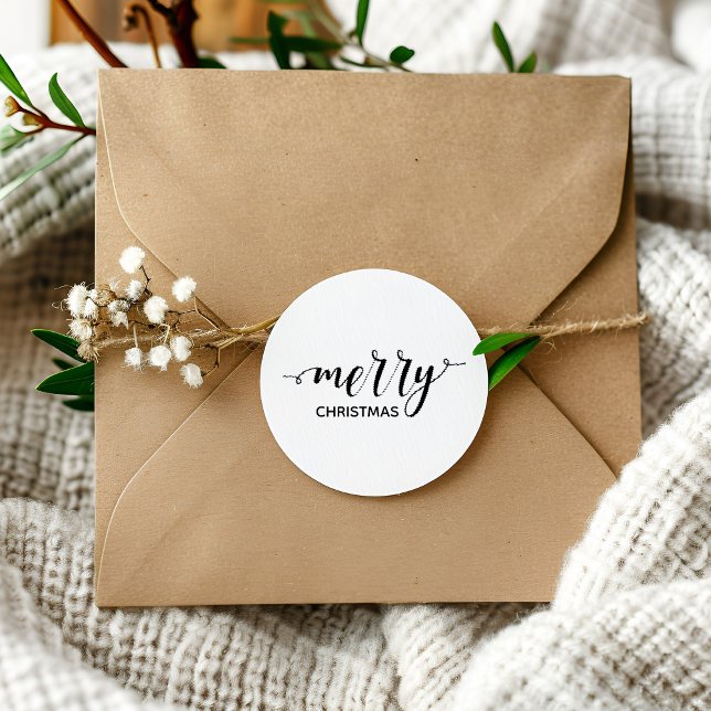 Merry Christmas Elegant Handwritten Script Holiday Rubber Stamp (Creator Uploaded)