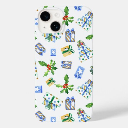 Merry Christmas Elegant Holiday gifts pattern Case_Mate iPhone 14 Case