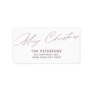 Merry Christmas elegant holiday return address Label