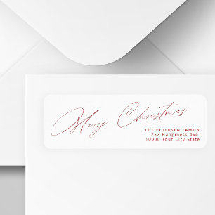 Merry Christmas elegant holiday return address Label