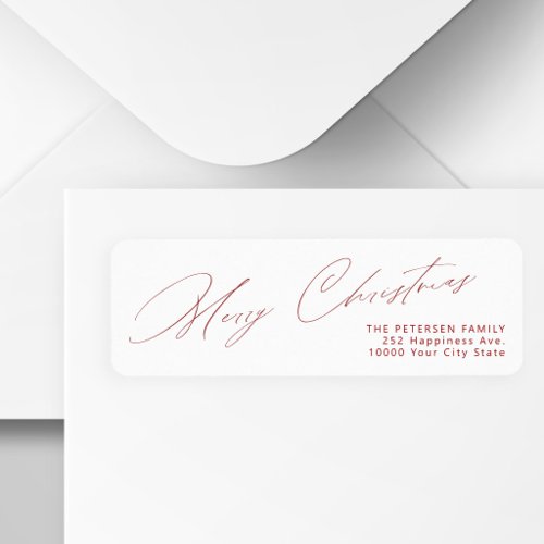 Merry Christmas elegant holiday return address Label