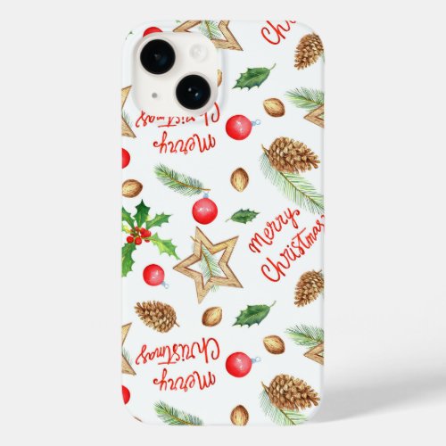 Merry Christmas Elegant Holiday stars pattern Case_Mate iPhone 14 Case