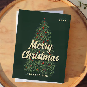 Merry Christmas Elegant Modern Christmas Tree Holiday Postcard