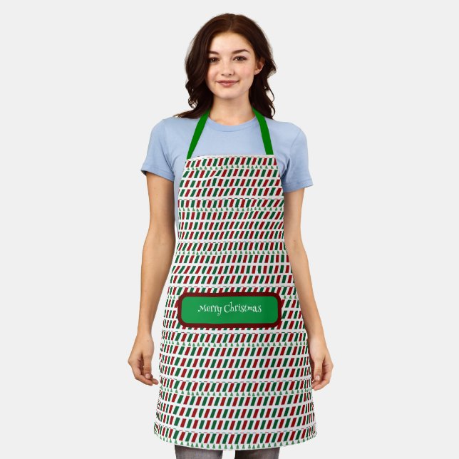 Merry Christmas Elegant & Modern Customize  Apron (Worn)