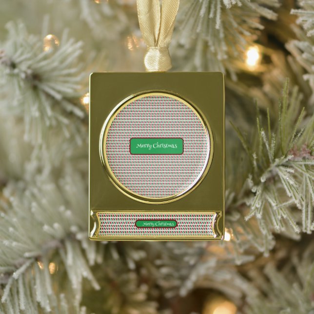 Merry Christmas Elegant & Modern Customize  Gold Plated Banner Ornament (Tree)