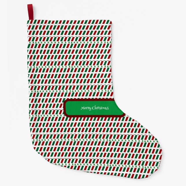 Merry Christmas Elegant & Modern Customize  Large Christmas Stocking (Front)