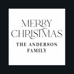 Merry christmas elegant modern typography rubber stamp<br><div class="desc">Merry Christmas elegant modern typography stamp.</div>