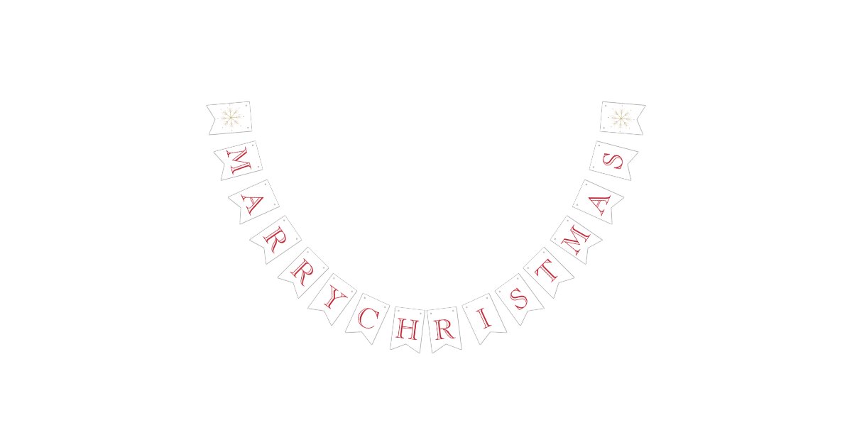 Merry Christmas | Elegant Red Bunting Flags | Zazzle.com