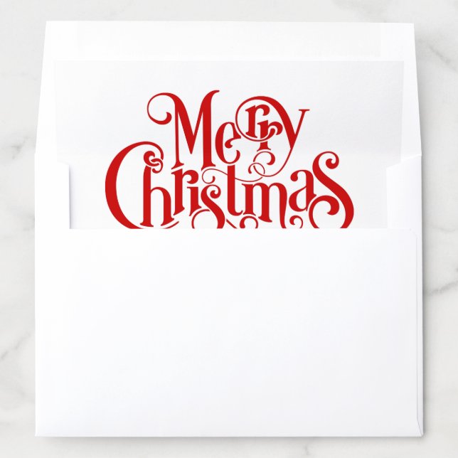 Merry Christmas Elegant Retro typography Envelope Liner (In Envelope)