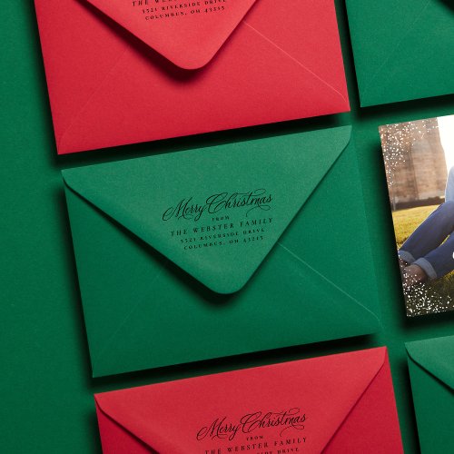 Merry Christmas elegant return address  Self_inking Stamp