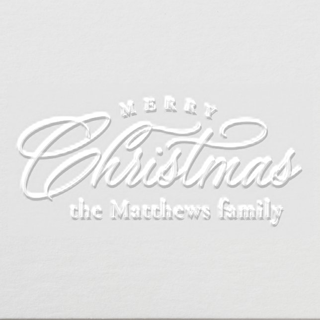 Merry Christmas elegant script personalized Embosser (Design)