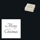 Merry Christmas Elegant Script Typography Rubber Stamp<br><div class="desc">Simple Merry Christmas rubber stamp,  with an elegant script typography design. With customizable lettering,  you can add your own text. A festive way to add a classic look to your holiday cards and invites.</div>