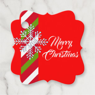 Merry Christmas Elegant Snowflake Favor Tags