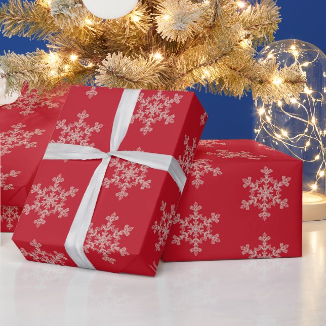 Merry Christmas Elegant Snowflake Holiday Winter Wrapping Paper (Holidays)