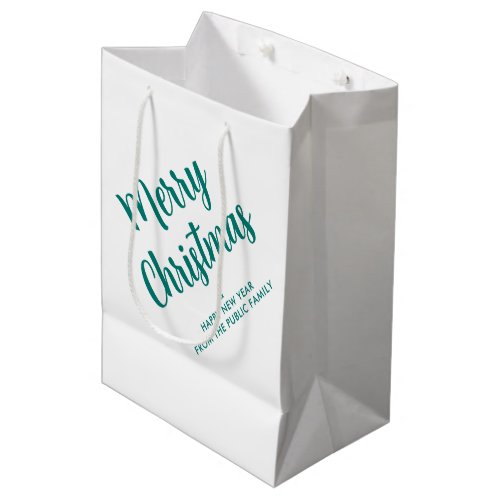 Merry Christmas Elegant Template Custom Script Medium Gift Bag