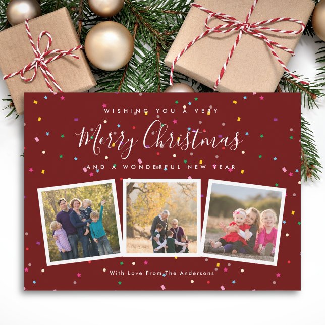 Merry Christmas Elegant Typography Family Photo Holiday Card (Creator Uploaded)