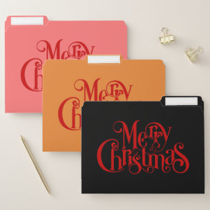 Merry Christmas Elegant Typography File Folder