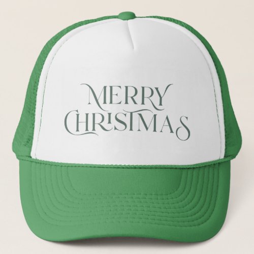 Merry Christmas elegant typography green Trucker Hat