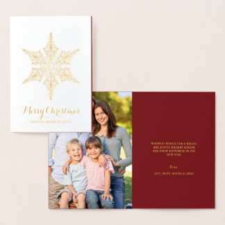 Merry Christmas Elegant Vintage Snowflake Foil Card