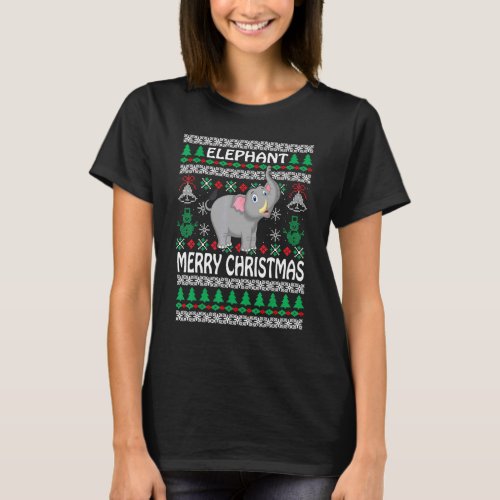 Merry Christmas  Elephants UGLY Xmas Pajama  Boys T_Shirt