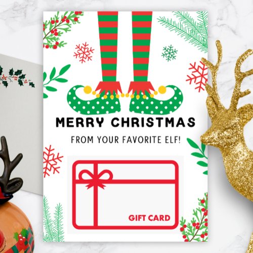 Merry Christmas Elf Gift Card Holder