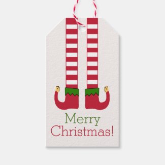 Merry Christmas - Elf Legs Personalized Gift Tags