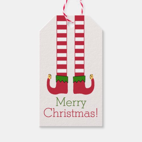 Merry Christmas _ Elf Legs Personalized Gift Tags