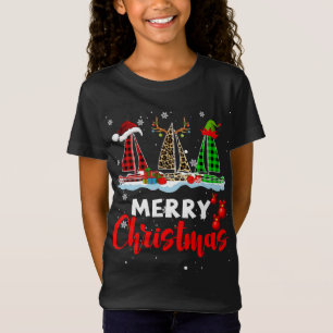 Merry Christmas ELF Reindeer Santa Plaid Leopard S T-Shirt