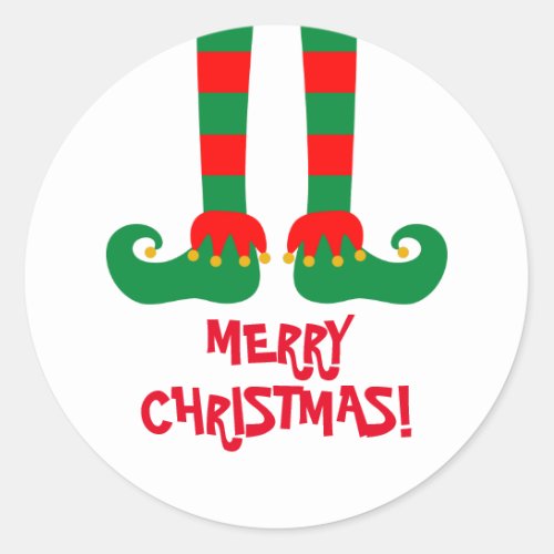 Merry Christmas elf stickers and envelope seals