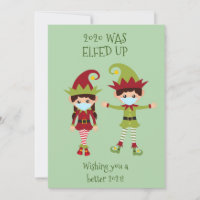 Merry Christmas Elfed Up Funny Face Mask 2020 Holiday Card