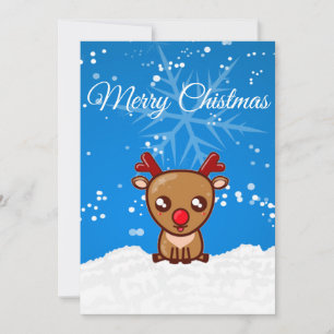 Merry Christmas Emoji Reindeer Christmas Greetings Holiday Card