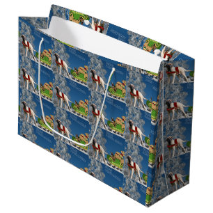 Merry Christmas English Mastiff and French Bulldog Large Gift Bag