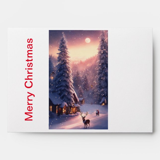 Merry Christmas Envelope | Festive Holiday Greets (Front)