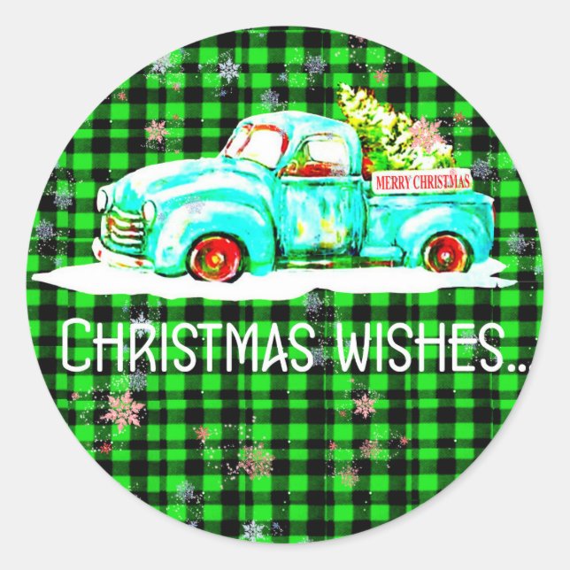 Merry Christmas Envelope Seals Sticker (Front)