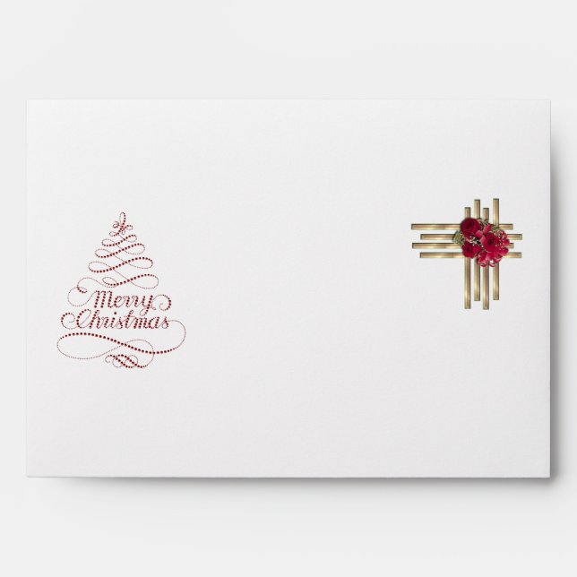 Merry Christmas Envelope with festive decoration (Front)