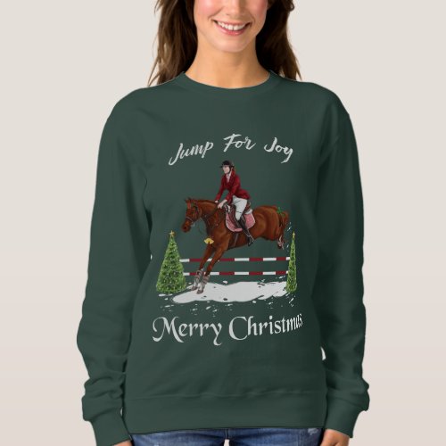 Merry Christmas Equestrian English Jumping Horse Sweatshirt