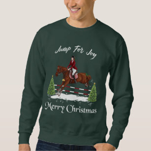 Merry Christmas, Equestrian English Jumping Horse Sweatshirt