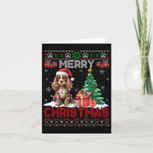 Merry Christmas Er Spaniel Dog Lovers Ugly Xmas Sw Card