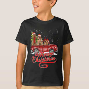 Merry Christmas Er Spaniel Dogs Santa Reindeer Red T-Shirt