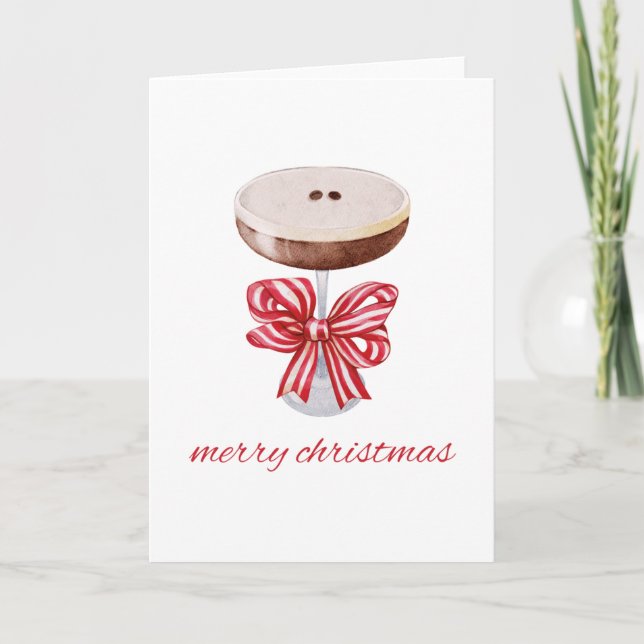 Merry Christmas Espresso Martini Holiday Card  (Front)