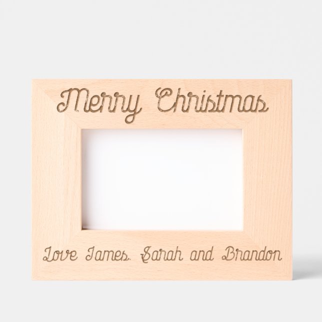 Merry Christmas etched frame with personal message (Front)