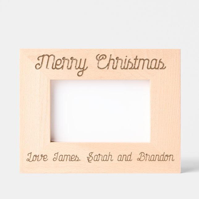 Merry Christmas etched frame with personal message Engraved Frames (Front)