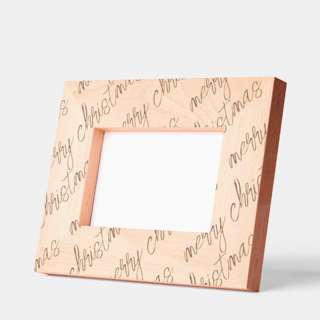 Merry Christmas Etched Wood Typography Timeless (Left)