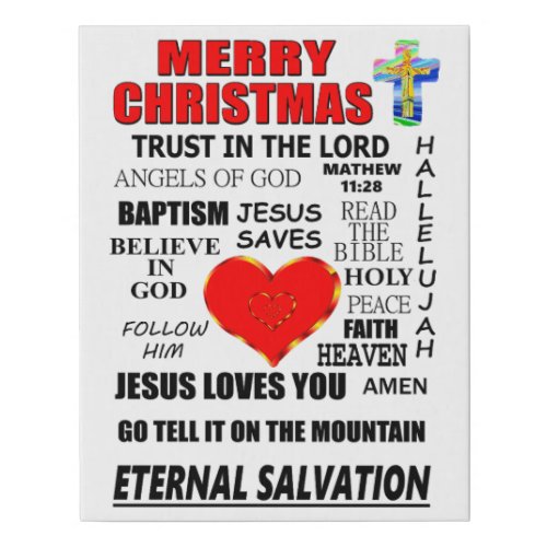 Merry Christmas Eternal Salvation Faux Canvas Print