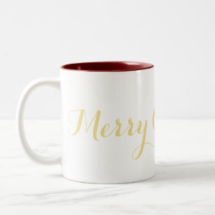 Merry Christmas Eve Faux Gold Coffee Milk Tea Mug