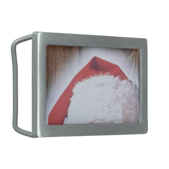 Merry Christmas Eve, Hat of Santa Rectangular Belt Buckle (Front Left)